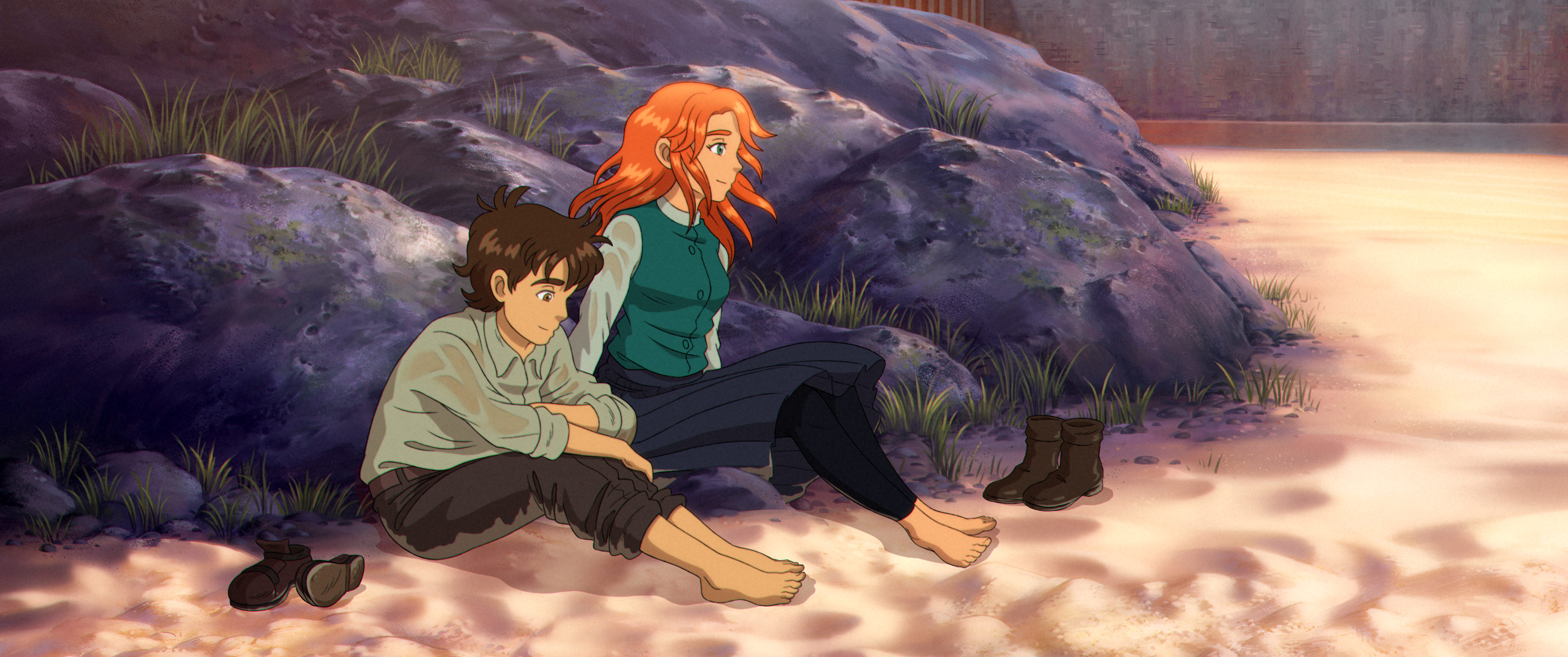 The Glassworker still of two characters sitting by rocks